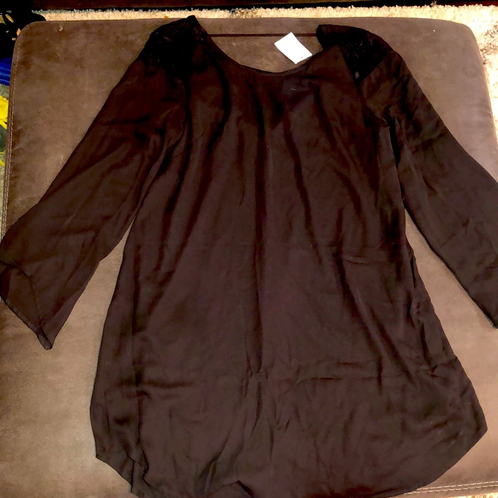 Lush Bell Sleeve Black Dress